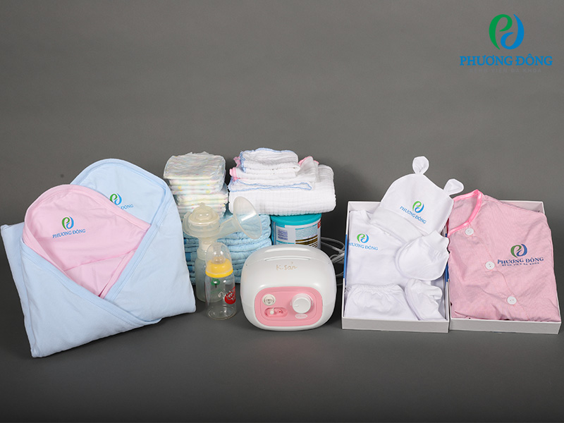 Toàn bộ đồ dùng cho trẻ sơ sinh đều được BV Phương Đông chuẩn bị sẵn