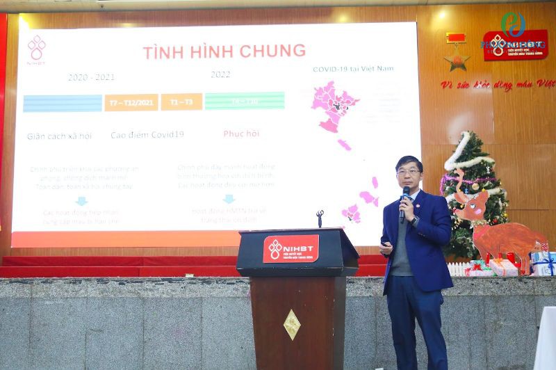 TS. Trần Ngọc Quế, Giám đốc Trung tâm Máu quốc gia phát biểu tại hội nghị
