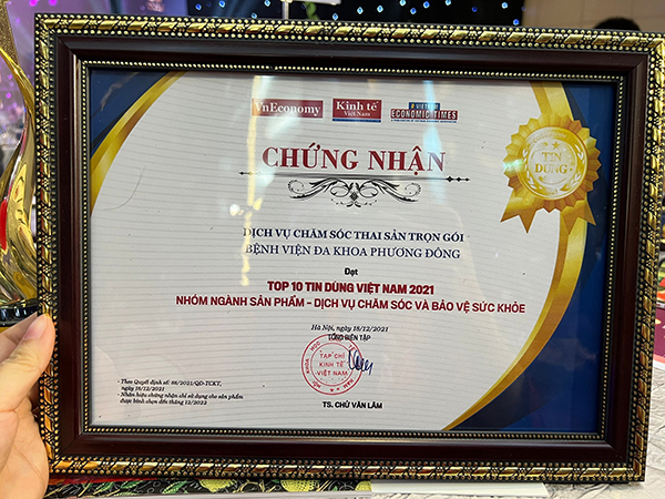 Bằng chứng nhận “Top 10 tin dùng Việt Nam 2021” 