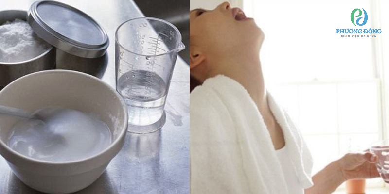 Súc nước muối ấm để giảm triệu chứng, sát khuẩn đường thở