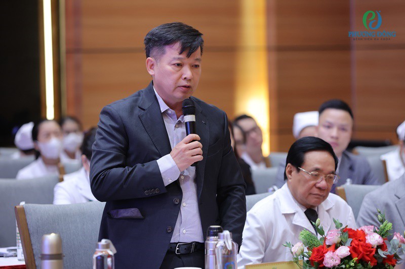Ông Nguyễn Thanh Việt, Chủ tịch HĐTV Công ty TNHH Tổ hợp y tế Phương Đông phát biểu tại buổi làm việc