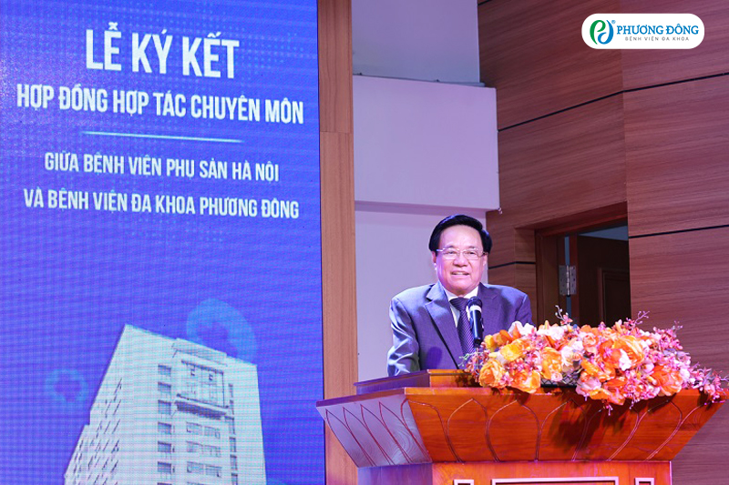 Ông Nguyễn Trung Chính - Giám đốc BVĐK Phương Đông phát biểu tại buổi lễ