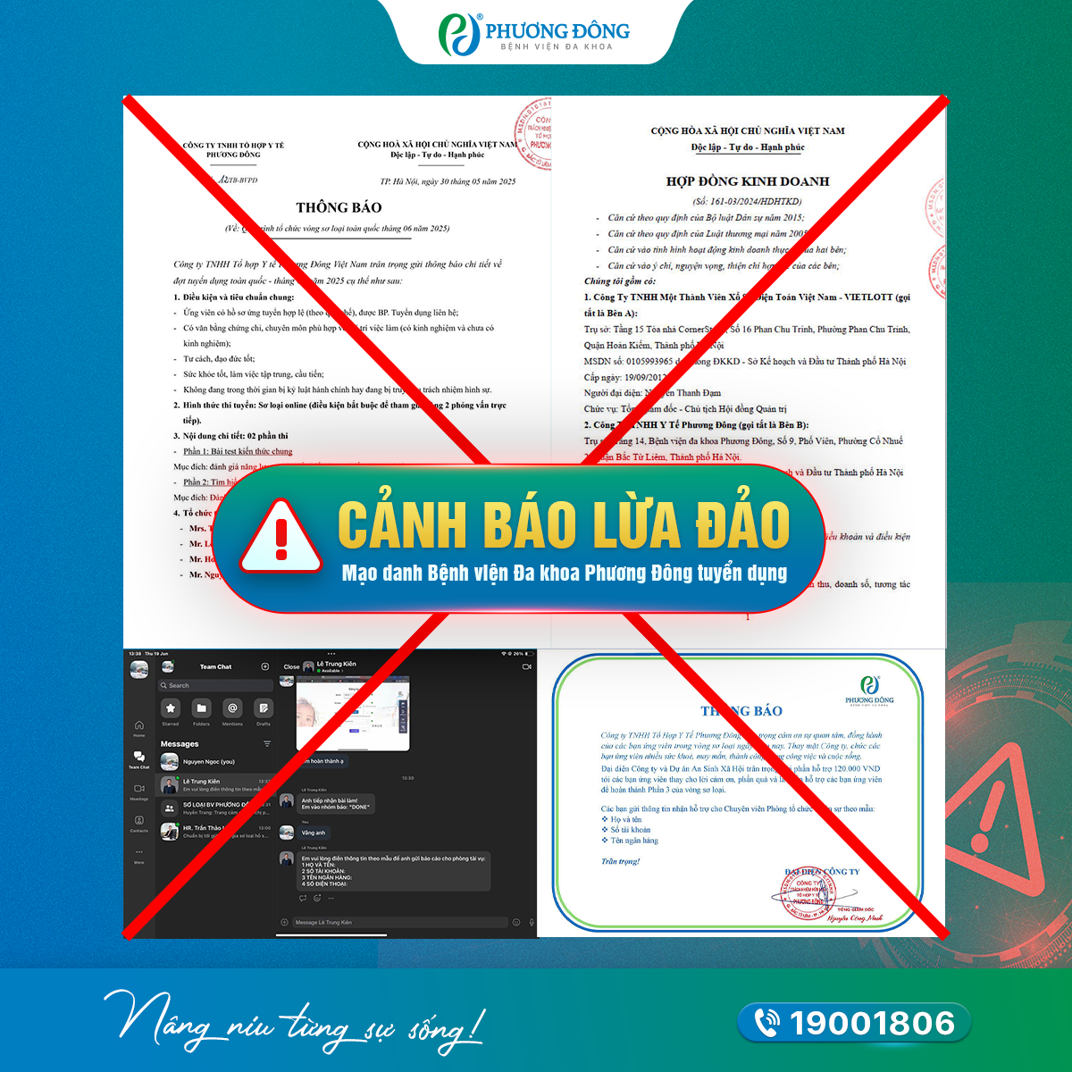 Cảnh báo: Mạo danh Bệnh viện Phương Đông để lừa đảo tuyển dụng, làm nhiệm vụ và tặng quà