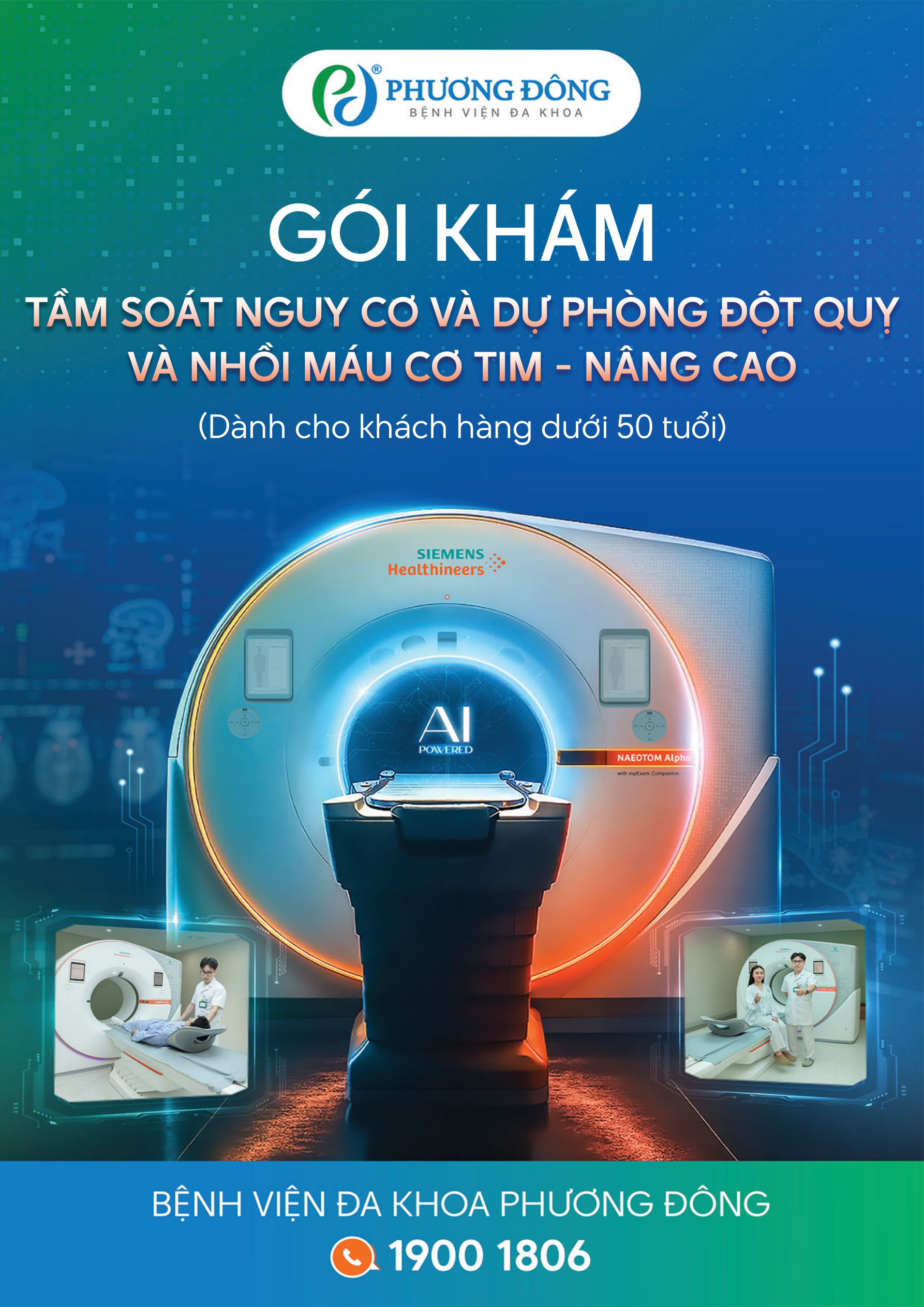 Gói khám tầm soát nguy cơ và dự phòng đột quỵ, nhồi máu cơ tim nâng cao cho KH dưới 50 tuổi