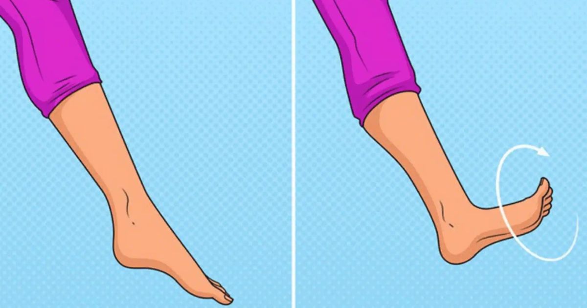 Các động tác xoay khớp cổ chân theo chiều đồng hồ tuy đơn giản nhưng có tác dụng giảm đau rất hiệu quả