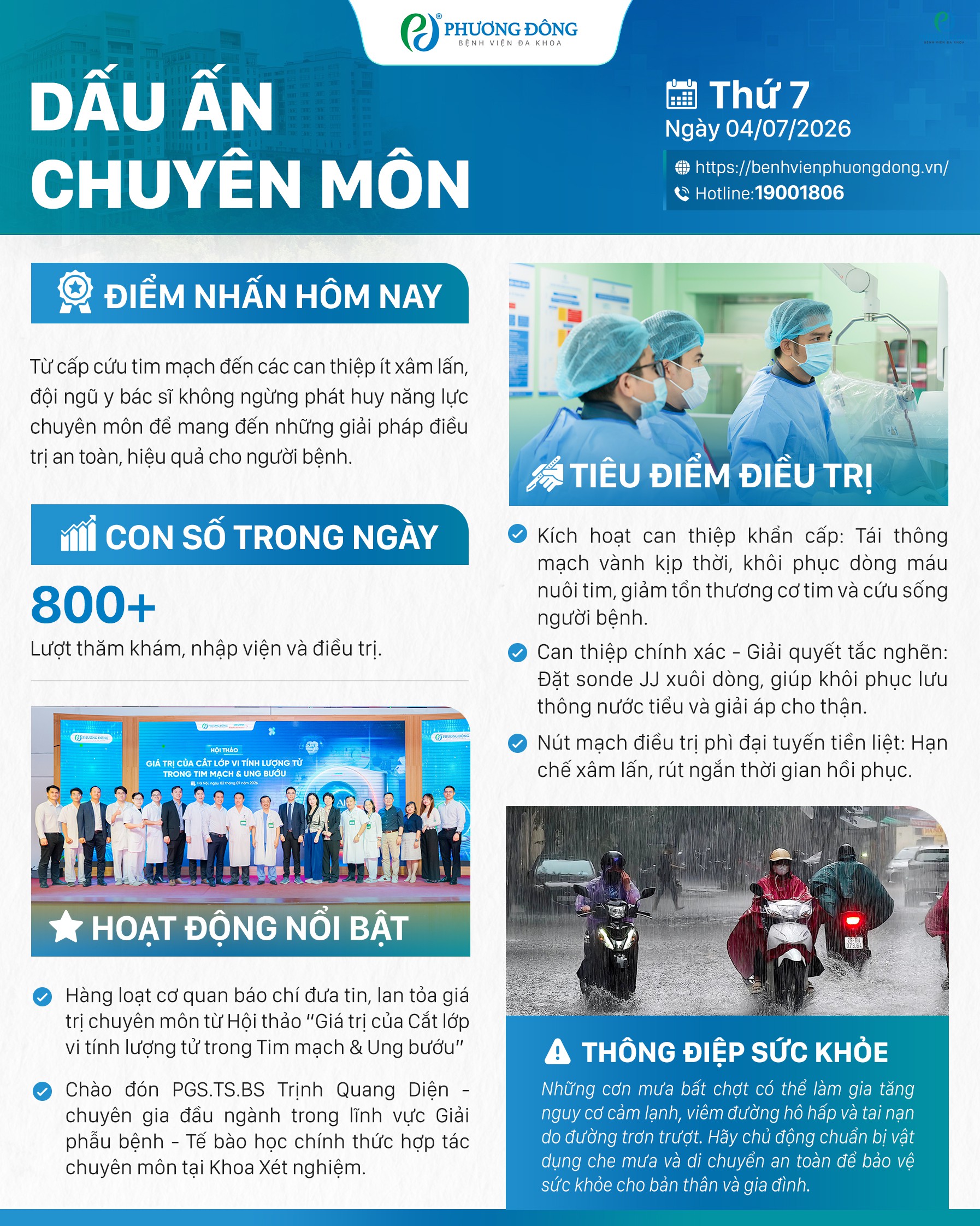 Dấu ấn chuyên môn ngày 4/7/2026 tại Bệnh viện Đa khoa Phương Đông
