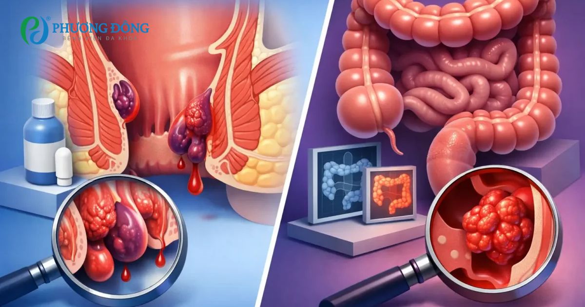 Biểu hiện của K trực tràng là như thế nào bác sĩ? Có triệu chứng giống bệnh trĩ không ạ?