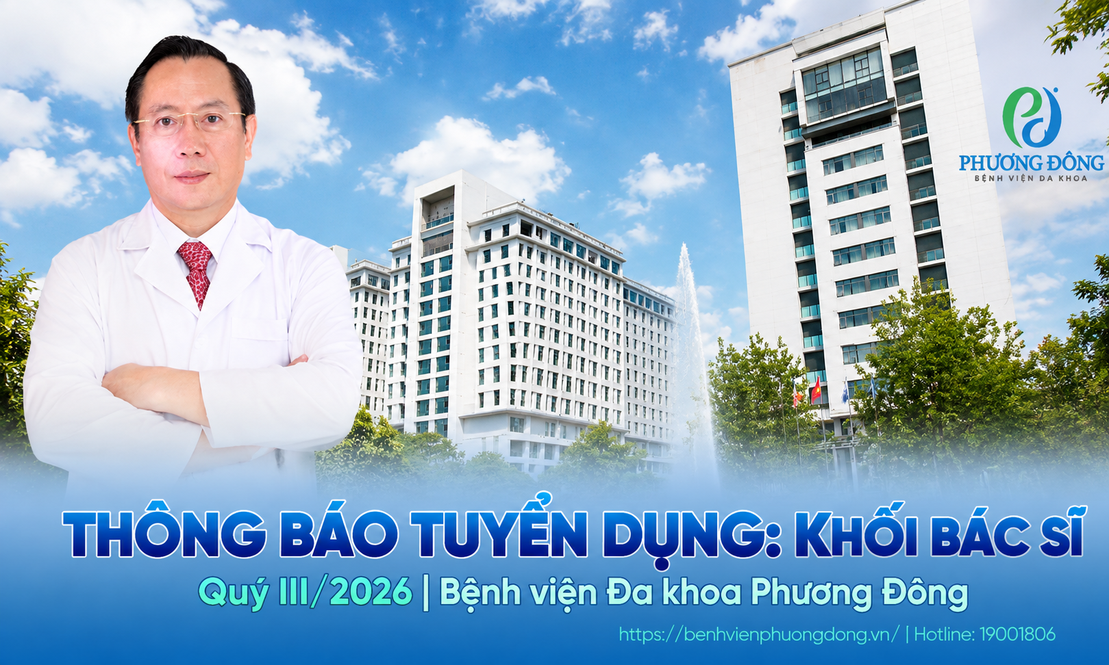 Thông báo tuyển dụng: Khối Bác sĩ - Quý III/2026 | Bệnh viện Đa khoa Phương Đông