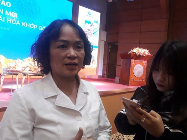 PGS.TS.BS Nguyễn Mai Hồng cho biết, thoái hóa khớp đang gặp nhiều ở người trẻ