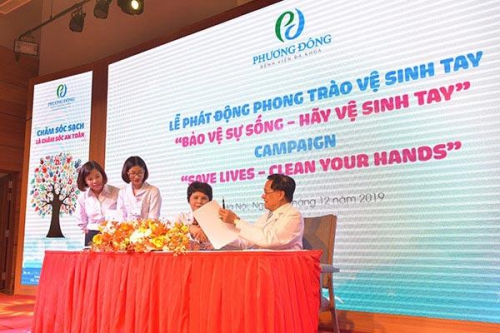 Bệnh viện Đa khoa Phương Đông phát động phong trào vệ sinh tay 